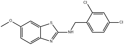 N-[(2,4-二氯苯基)甲基]-6-甲氧基-1,3-苯并噻唑-2-胺 结构式