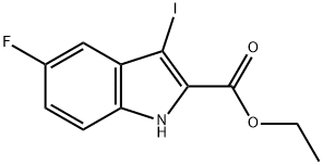 5-氟-3-碘-1H-吲哚-2-羧酸乙酯,167631-21-2,结构式