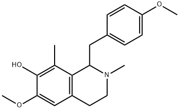 1,2,3,4-Tetrahydro-6-methoxy-1-[(4-methoxyphenyl)methyl]-2,8-dimethyl-7-isoquinolinol Struktur