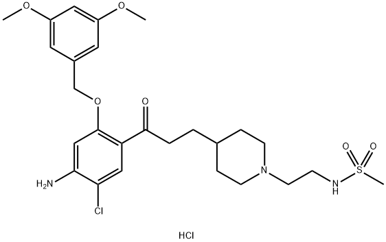 1-[4-AMINO-5-CHLORO-2-(3,5-DIMETHOXYPHENYL)METHYLOXY]-3-[[1-[2-METHYLSULPHONYLAMINO]ETHYL]PIPERIDIN-4-YL]PROPAN-1-ONE HYDROCHLORIDE
