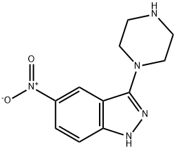 5-Nitro-3-(piperazin-1-yl)-1H-indazole Structure