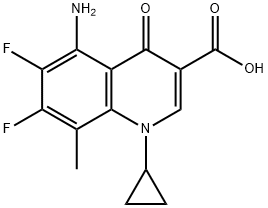 5-AMINO-1-CYCLOPROPYL-6,7-DIFLUORO-1,4-DIHYDRO-8-METHYL-4-OXO-3-QUINOLINECARBOCYLIC ACID Struktur