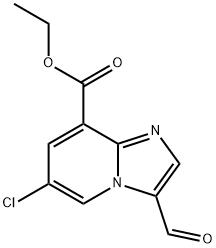 ethyl 6-chloro-3-formylimidazo[1,2-a]pyridine-8-carboxylate 化学構造式