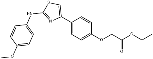 ethyl 2-[4-[2-[(4-methoxyphenyl)amino]-1,3-thiazol-4-yl]phenoxy]acetat e Structure