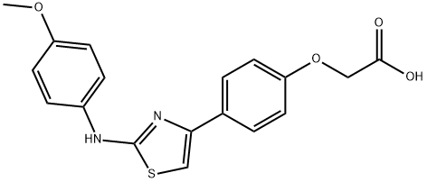 2-[4-[2-[(4-methoxyphenyl)amino]-1,3-thiazol-4-yl]phenoxy]acetic acid Structure