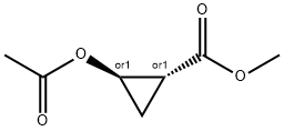 Cyclopropanecarboxylic acid, 2-(acetyloxy)-, methyl ester, trans- (9CI) Structure