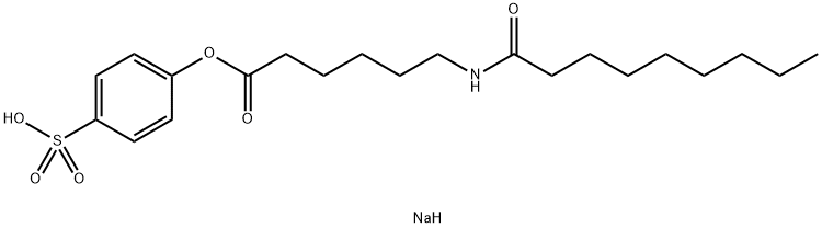 sodium 4-sulfophenyl-6-((1-oxononyl)amino)hexanoate 化学構造式