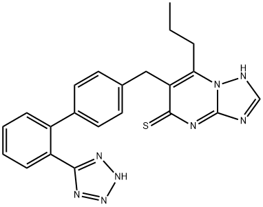 2-propyl-3-[[4-[2-(2H-tetrazol-5-yl)phenyl]phenyl]methyl]-1,5,7,9-tetr azabicyclo[4.3.0]nona-2,5,7-triene-4-thione|