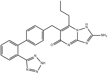 8-amino-2-propyl-3-[[4-[2-(2H-tetrazol-5-yl)phenyl]phenyl]methyl]-1,5, 7,9-tetrazabicyclo[4.3.0]nona-2,5,7-trien-4-one Structure