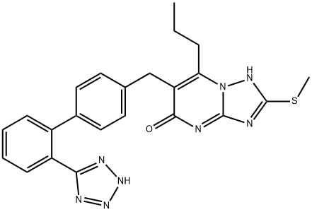 8-methylsulfanyl-2-propyl-3-[[4-[2-(2H-tetrazol-5-yl)phenyl]phenyl]met hyl]-1,5,7,9-tetrazabicyclo[4.3.0]nona-2,5,7-trien-4-one|