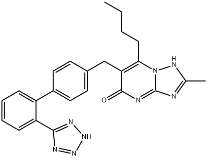 2-butyl-8-methyl-3-[[4-[2-(2H-tetrazol-5-yl)phenyl]phenyl]methyl]-1,5, 7,9-tetrazabicyclo[4.3.0]nona-2,5,7-trien-4-one Structure