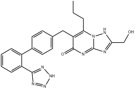 8-(hydroxymethyl)-2-propyl-3-[[4-[2-(2H-tetrazol-5-yl)phenyl]phenyl]me thyl]-1,5,7,9-tetrazabicyclo[4.3.0]nona-2,5,7-trien-4-one Struktur