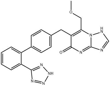 2-(methoxymethyl)-3-[[4-[2-(2H-tetrazol-5-yl)phenyl]phenyl]methyl]-1,5 ,7,9-tetrazabicyclo[4.3.0]nona-2,5,7-trien-4-one 结构式