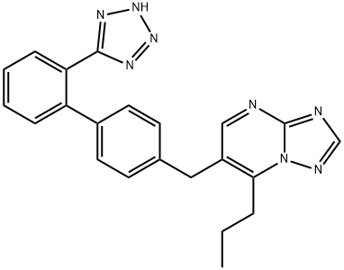 168152-92-9 2-propyl-3-[[4-[2-(2H-tetrazol-5-yl)phenyl]phenyl]methyl]-1,5,7,9-tetr azabicyclo[4.3.0]nona-2,4,6,8-tetraene