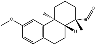 (1S)-1,4aβ-Dimethyl-6-methoxy-1,2,3,4,4a,9,10,10aα-octahydrophenanthrene-1β-carbaldehyde Struktur