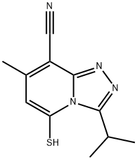 1,2,4-Triazolo[4,3-a]pyridine-8-carbonitrile,  5-mercapto-7-methyl-3-(1-methylethyl)-|