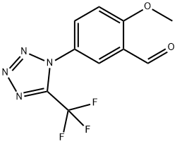 2-METHOXY-5-(5-TRIFLUOROMETHYL-TETRAZOL-1-YL)-BENZALDEHYDE 化学構造式