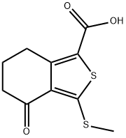 3-(METHYLTHIO)-4-OXO-4,5,6,7-TETRAHYDROBENZO[C]-THIOPHENE-1-CARBOXYLIC ACID 化学構造式