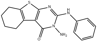 (1)Benzothieno(2,3-d)pyrimidin-4(3H)-one, 5,6,7,8-tetrahydro-3-amino-2 -(phenylamino)- Struktur