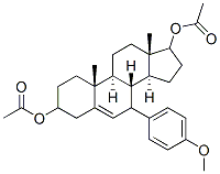 3,17-Dihydroxy-7-(4-methoxyphenyl)-androst-5-ene 3,17-diacetate Structure