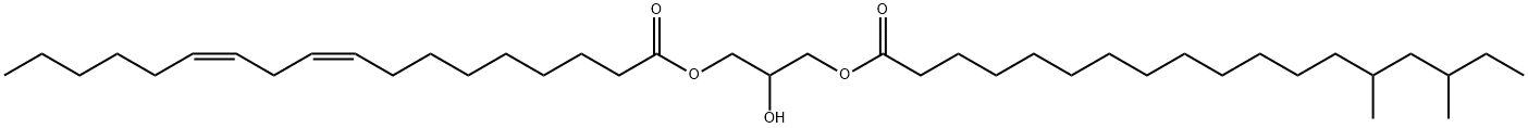 (Z,Z)-9,12-Octadecadienoic acid, 3-[(14,16- dimethyl-1-oxooctadecyl)oxy]-2-hydroxy-propyl ester Structure