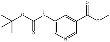 Methyl 5-((tert-butoxycarbonyl)aMino)nicotinate 化学構造式