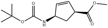 (1S,4R)-4 -(叔丁氧羰基氨基)-环戊-2-烯基-1-甲酸甲酯, 168683-02-1, 结构式