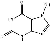 3,7-ジヒドロ-7-ヒドロキシ-1H-プリン-2,6-ジオン 化学構造式