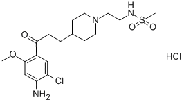 1-(4-アミノ-5-クロロ-2-メトキシフェニル)-3-[1-(2-メチルスルホニルアミノエチル)-4-ピペリジニル]-1-プロパノン 化学構造式