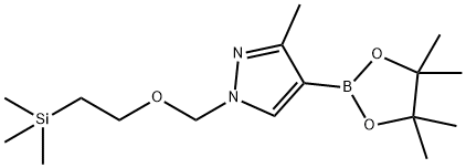 3-Methyl-4-(4,4,5,5-Tetramethyl-[1,3,2]Dioxaborolan-2-Yl)-1-(2-Trimethylsilanyl-Ethoxymethyl)-1H-Pyrazole 化学構造式