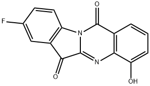 Indolo[2,1-b]quinazoline-6,12-dione,  8-fluoro-4-hydroxy- Structure