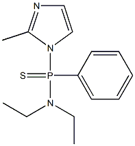 (-)-(2-メチル-1H-イミダゾール-1-イル)フェニル(N,N-ジエチルアミノ)ホスフィンスルフィド 化学構造式