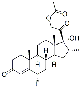 6alpha-fluoro-17,21-dihydroxy-16alpha-methylpregn-4-ene-3,20-dione 21-acetate Structure