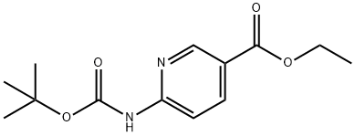 3-Pyridinecarboxylic acid, 6-[[(1,1-diMethylethoxy)carbonyl]aMino]-, ethyl ester 结构式