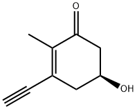 2-Cyclohexen-1-one, 3-ethynyl-5-hydroxy-2-methyl-, (S)- (9CI) Struktur