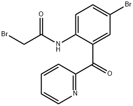 2-ブロモ-N-[4-ブロモ-2-(2-ピリジニルカルボニル)フェニル]アセトアミド 化学構造式
