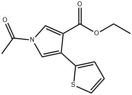 1-ACETYL-4-(2-THIENYL)-1H-PYRROLE-3-CARBOXYLIC ACID ETHYL ESTER 化学構造式