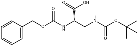 Z-3-(tert-ブトキシカルボニルアミノ)L-Ala-OH 化学構造式