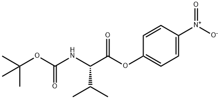 N-(tert-ブトキシカルボニル)-L-バリン4-ニトロフェニル 化学構造式