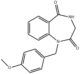 3,4-二羟基-1-(4-甲氧苯基甲基)-1H-1,4-苯并二氮杂卓-2,5-二酮 结构式