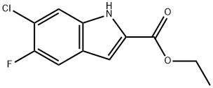 6-氯-5-氟-1H-吲哚-2-甲酸乙酯 结构式