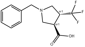 1-苄基-4-三氟甲基-吡咯烷-3-羧酸, 169750-31-6, 结构式