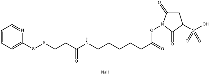 磺基琥珀酰亚胺-6-[3-(2-吡啶基二硫代)丙酰胺]己酸 结构式