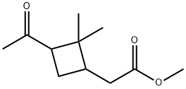 methyl 3-acetyl-2,2-dimethylcyclobutaneacetate Struktur