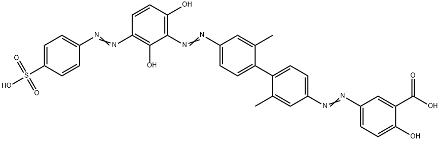 169797-32-4 2,2'-Dimethyl-4-(4-hydroxy-5-carboxyphenylazo)-4'-[5-(4-sulfophenylazo)-2,6-dihydroxy-phenylazo]biphenyl