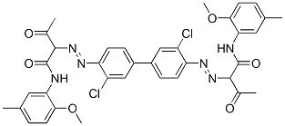 2,2'-(3,3'-Dichlorobiphenyl-4,4'-diylbisazo)bis[3-oxo-N-(2-methoxy-5-methylphenyl)butyramide] 结构式