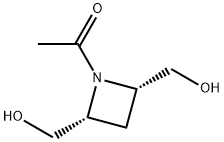 2,4-Azetidinedimethanol, 1-acetyl-, cis- (9CI) 化学構造式