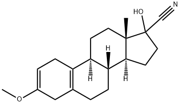 17-hydroxy-3-methoxyestra-2,5(10)-diene-17-carbonitrile ,17006-17-6,结构式