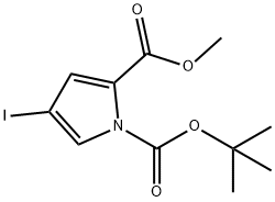 4-iodo-1H-Pyrrole-1,2-dicarboxylic acid 1-(1,1-dimethylethyl) 2-methyl ester Structure