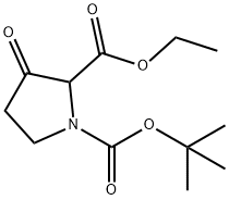 Ethyl N-Boc-3-oxopyrrolidine-2-carboxylate 化学構造式